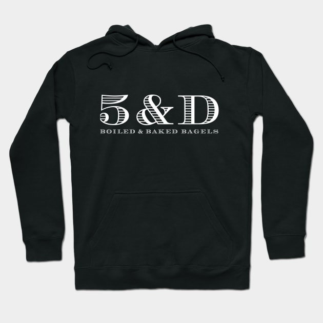 5 & Dime logo white Hoodie by 5dimebagel